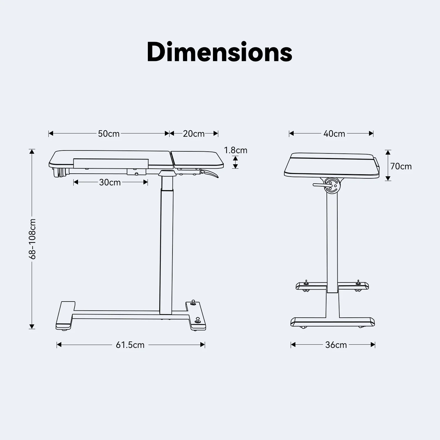 MUSSO AnyDesk D5 Flippable Mobile Standing Desk - Image 41