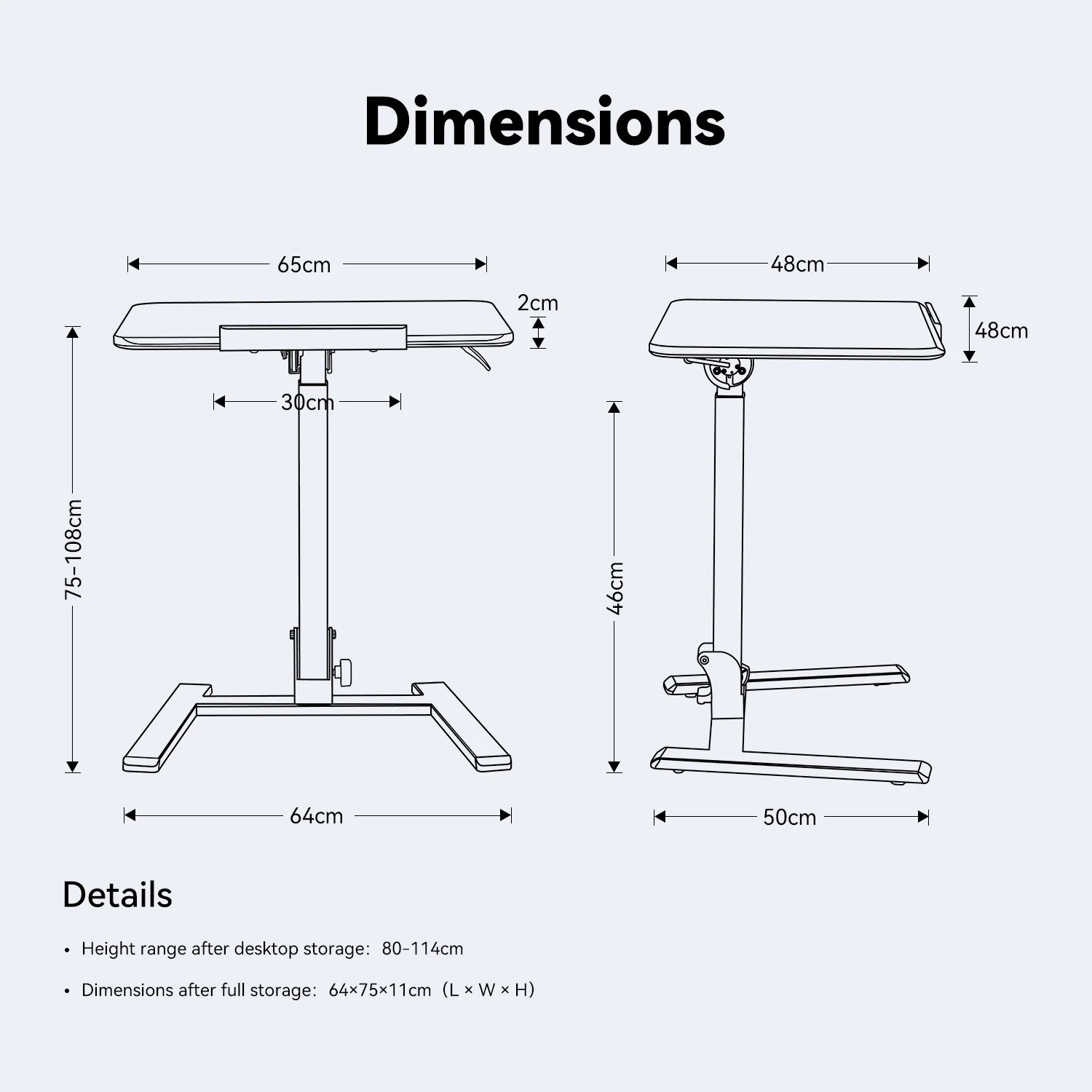 MUSSO AnyDesk D7 SpaceFold Mobile Standing Desk - Image 40