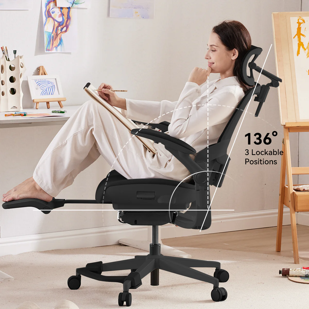 MUSSO E80 Muse FemmePosture Ergonomic Office Chair - Image 59