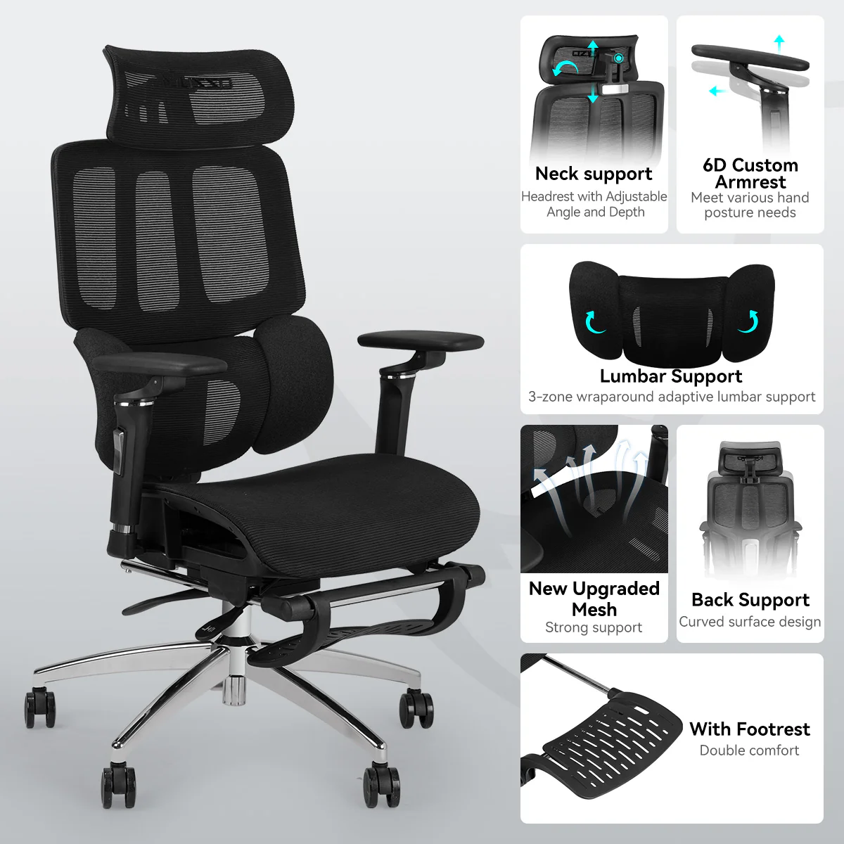 MUSSO H80 Pro FlexiPosture Ergonomic Office Chair - Image 20