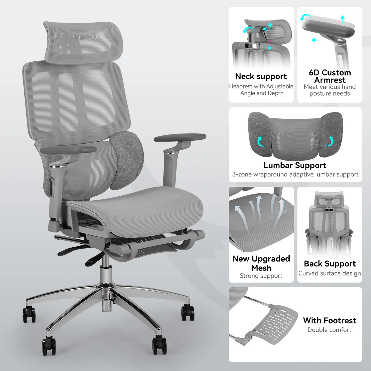 MUSSO H80 Pro FlexiPosture Ergonomic Office Chair - Image 30