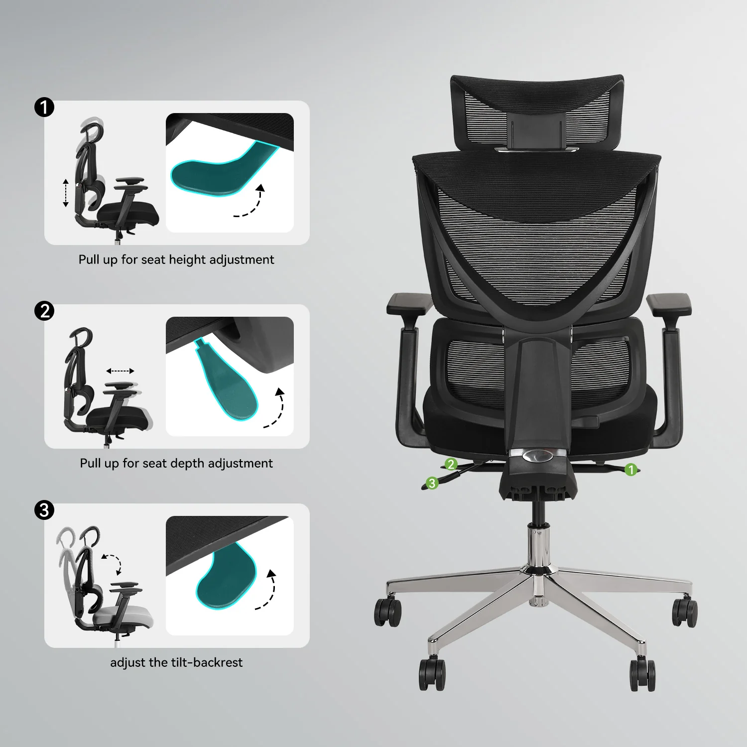MUSSO V900 Structure Master Ergonomic Office Chair - Image 109