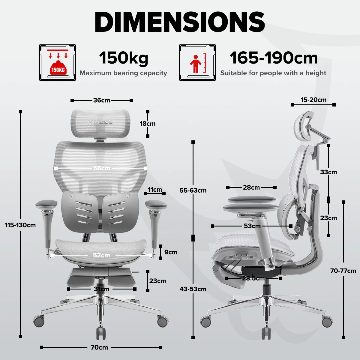 MUSSO X700 GlideTrack Ergonomic Office Chair - Image 16