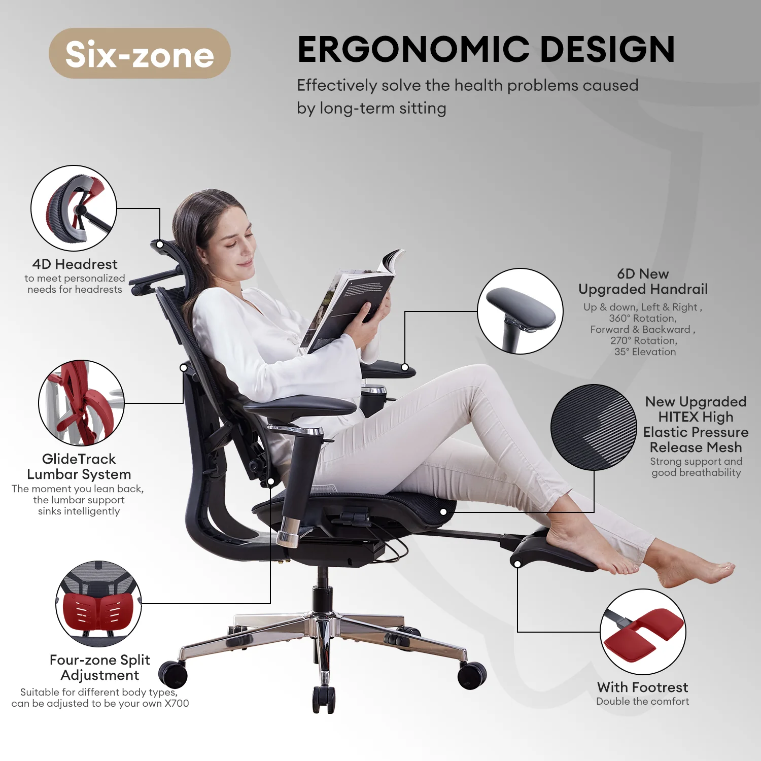 MUSSO X700 GlideTrack Ergonomic Office Chair - Image 22