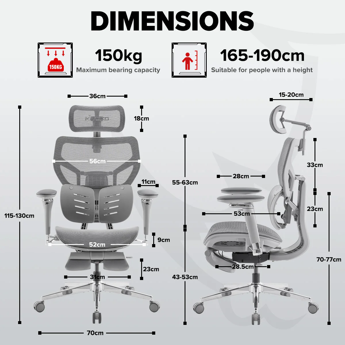MUSSO X700 GlideTrack Ergonomic Office Chair - Image 58